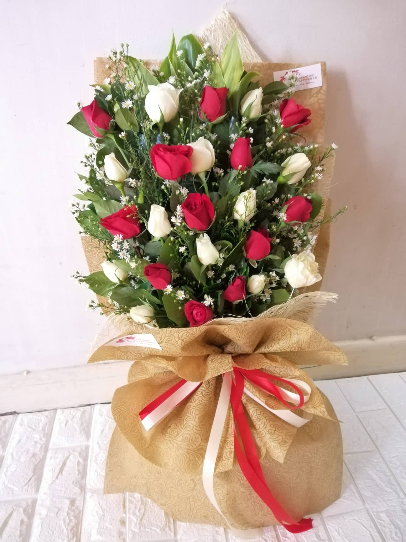 White & Red Roses